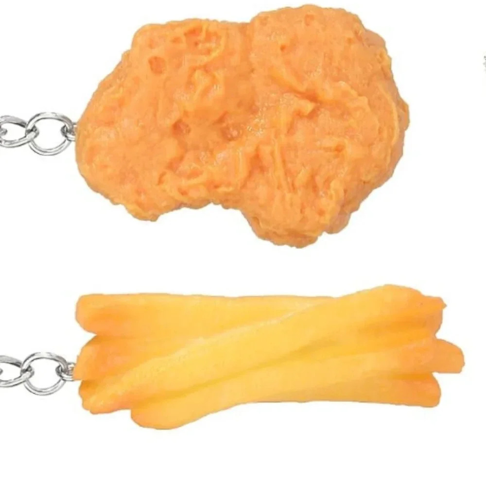 1 pc French fries keychain key ring men's women's accessory decor bag funny food - Picture 2 of 2